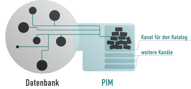 In einem Kanal im PIM System werden die Daten aus der Datenbank gesammelt.