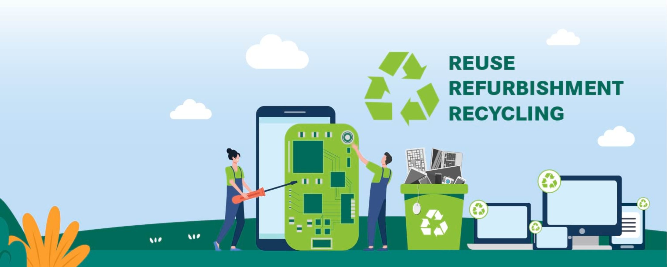 Einsparung von Rohstoffen durch Recycling, Reuse, Refurbishment, LCA, Life Cycle Assessment, Ökobilanzierung