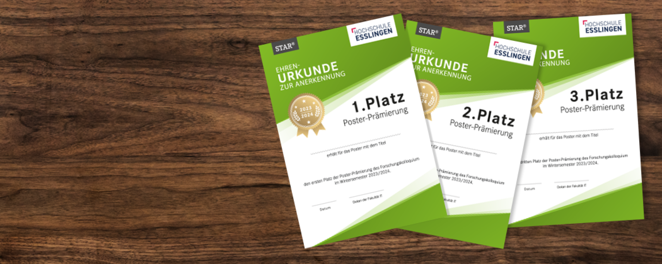 Pr&auml;mierung der Abschlussarbeits-Poster an der Hochschule Esslingen