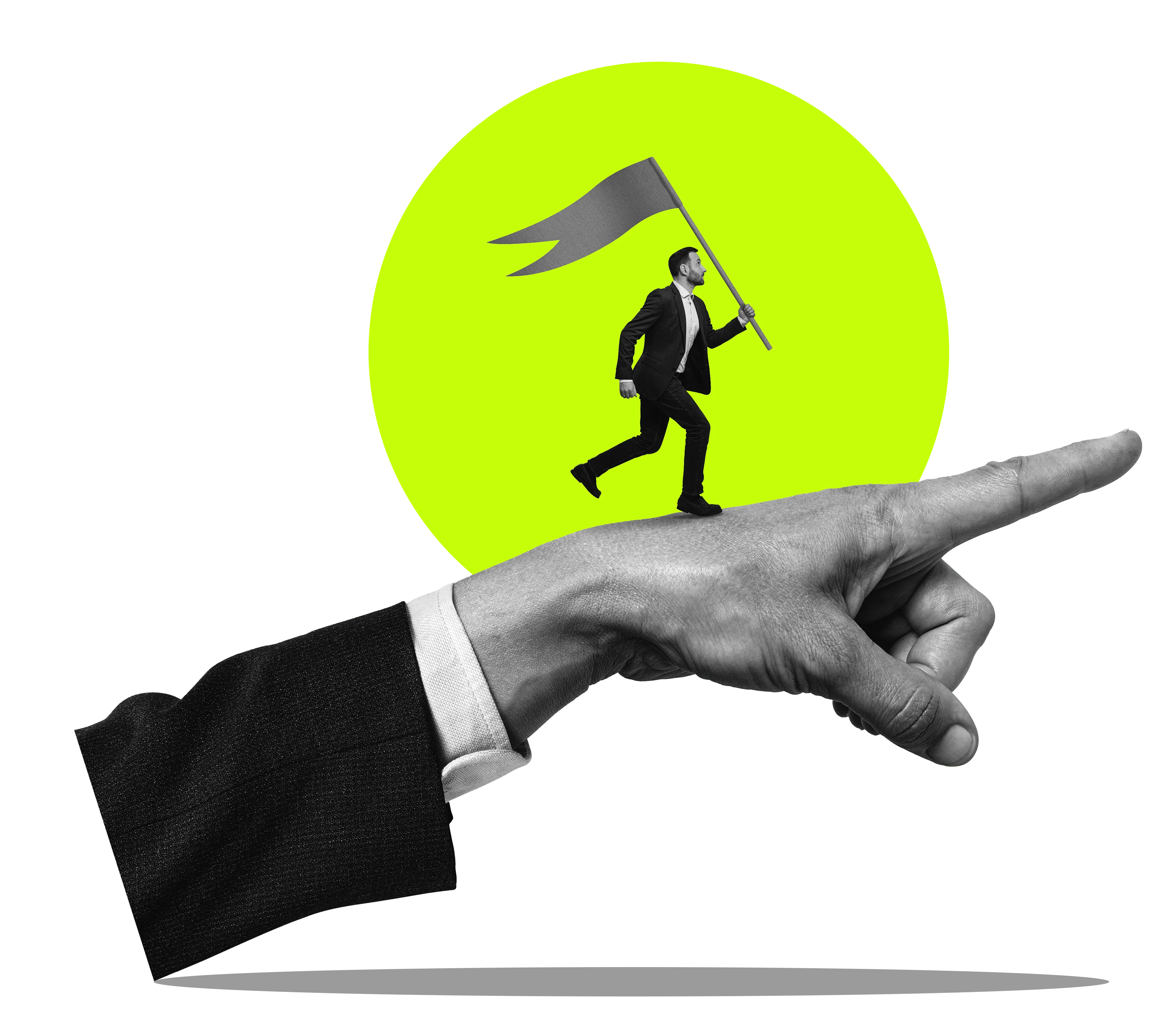 Hand pointing toward a mission readiness figure