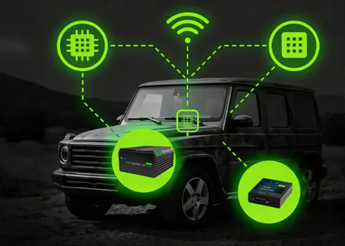 Connected military vehicle with MRO and retrofit service icons