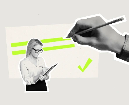 Geschäftsperson mit wirrem Kopf läuft mit Aktentasche, Symbol für Stress und Überforderung