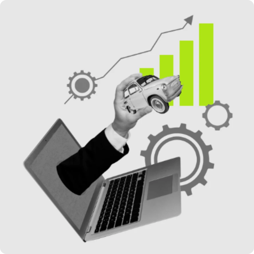 Wachstumsdiagramme und Analysen werden neben einem Computer angezeigt